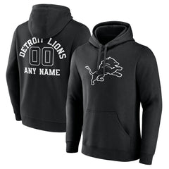 Detroit Lions Personalized Name & Number Pullover Hoodie - Black - NFL