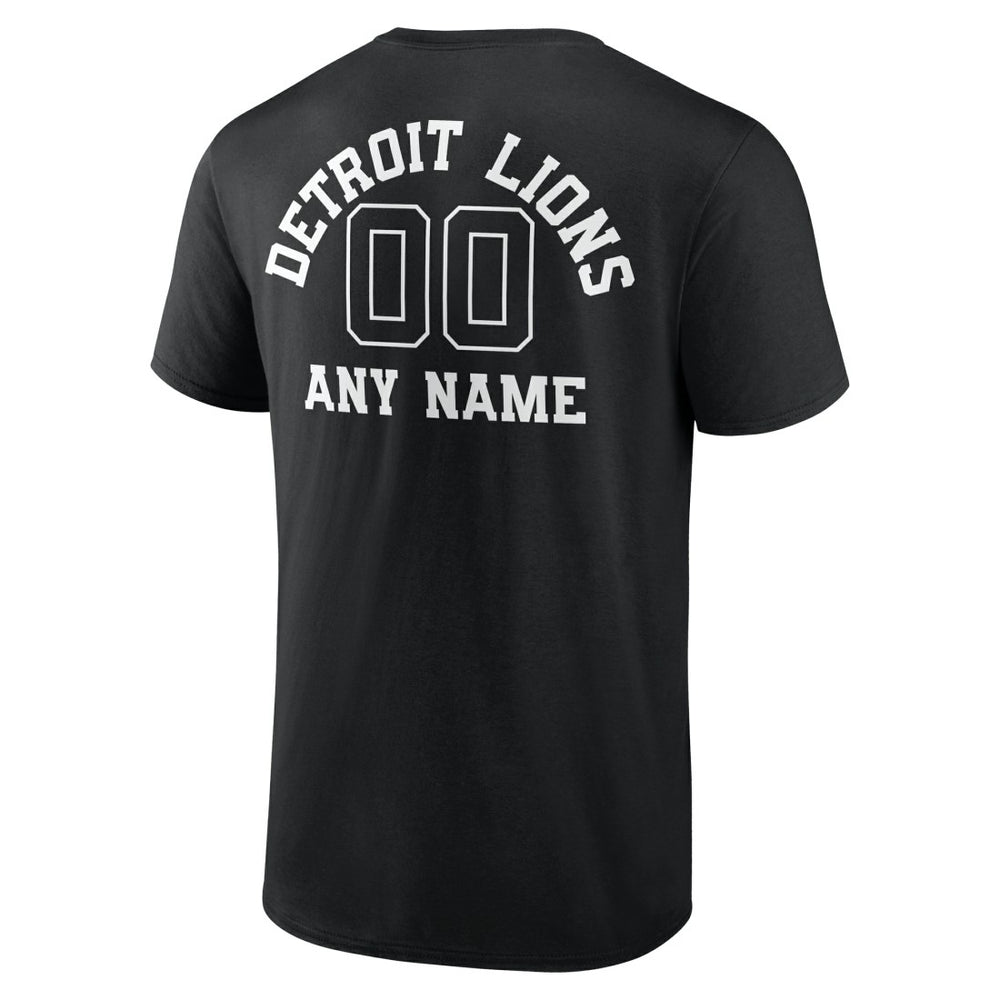 Detroit Lions Personalized Name & Number Monochrome T-Shirt - Black - NFL