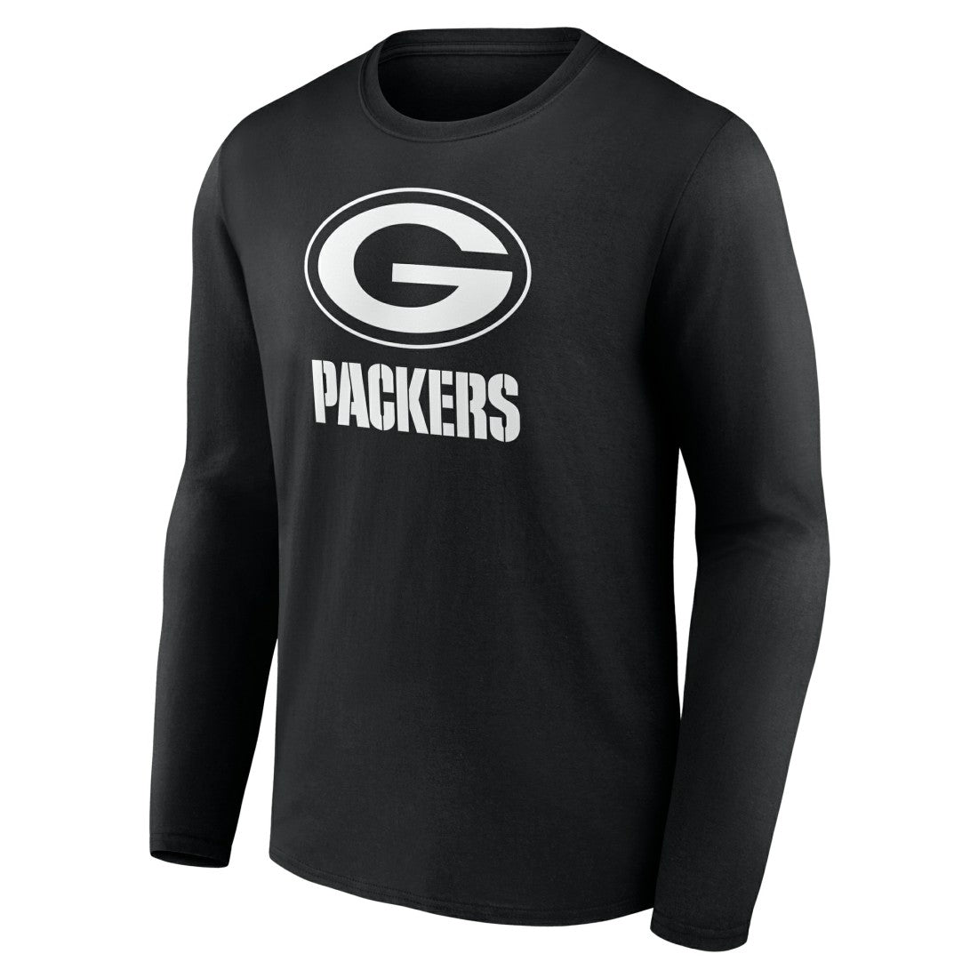 Green Bay Packers Personalized Name & Number Monochrome Long Sleeve T-Shirt - Black - NFL