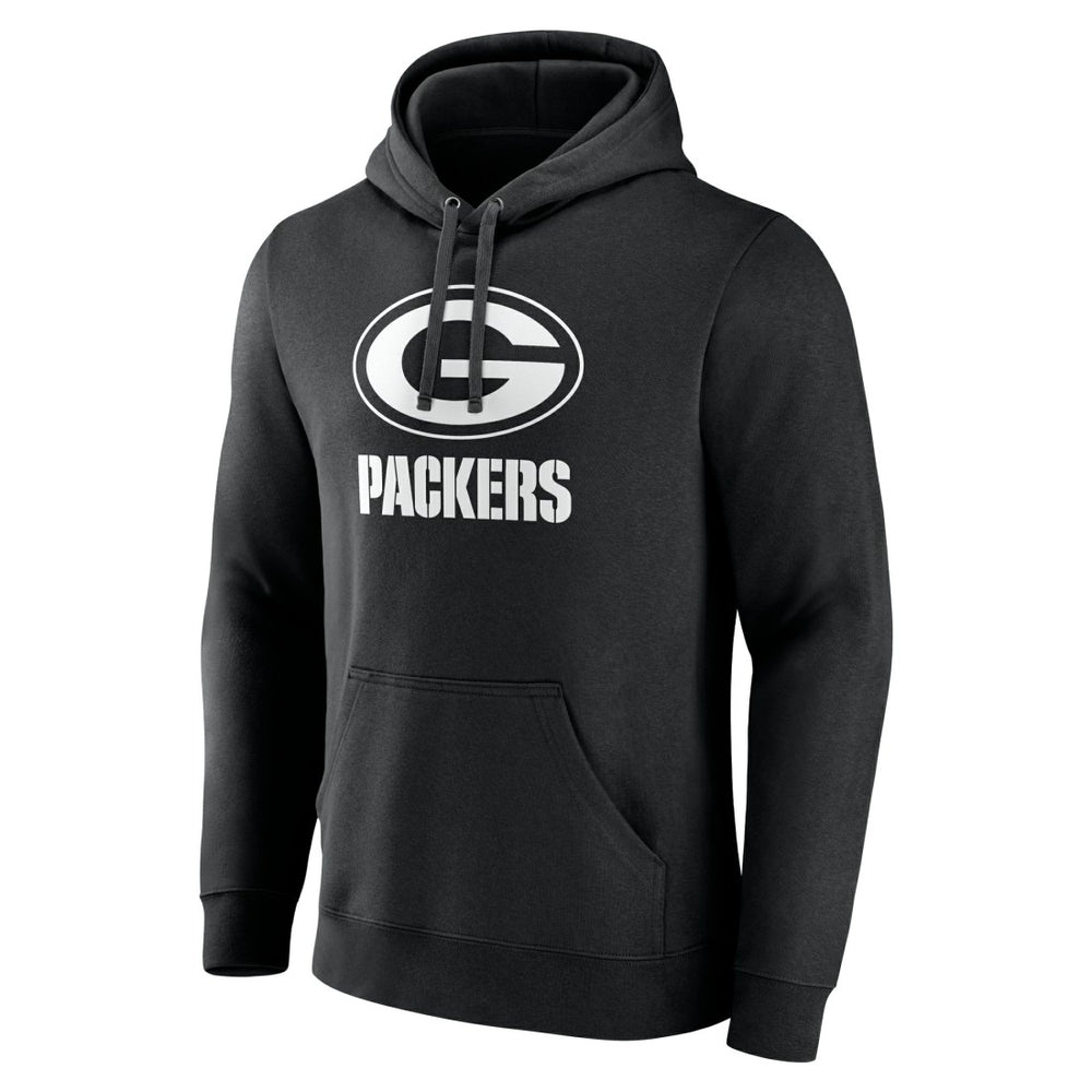 Green Bay Packers Personalized Name & Number Pullover Hoodie - Black - NFL