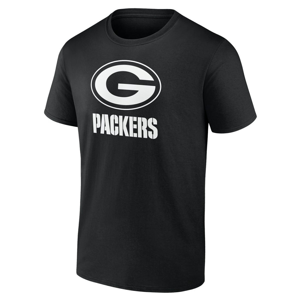 Green Bay Packers Personalized Name & Number Monochrome T-Shirt - Black - NFL