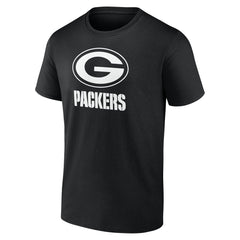 Green Bay Packers Personalized Name & Number Monochrome T-Shirt - Black - NFL