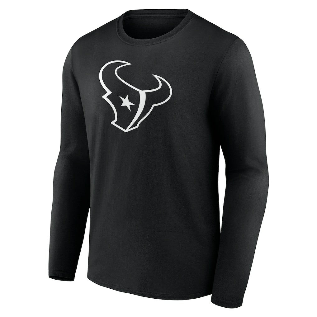 Houston Texans Personalized Name & Number Monochrome Long Sleeve T-Shirt - Black - NFL