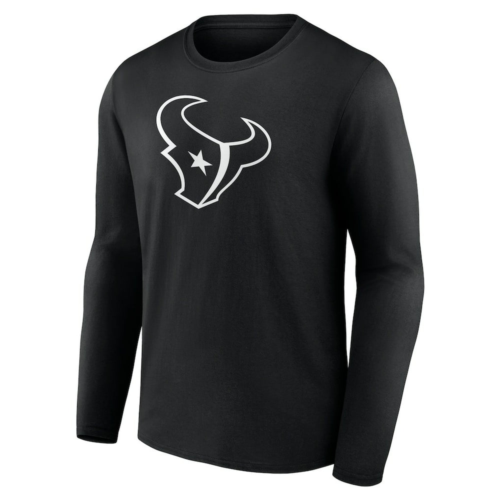 Houston Texans Personalized Name & Number Monochrome Long Sleeve T-Shirt - Black - NFL