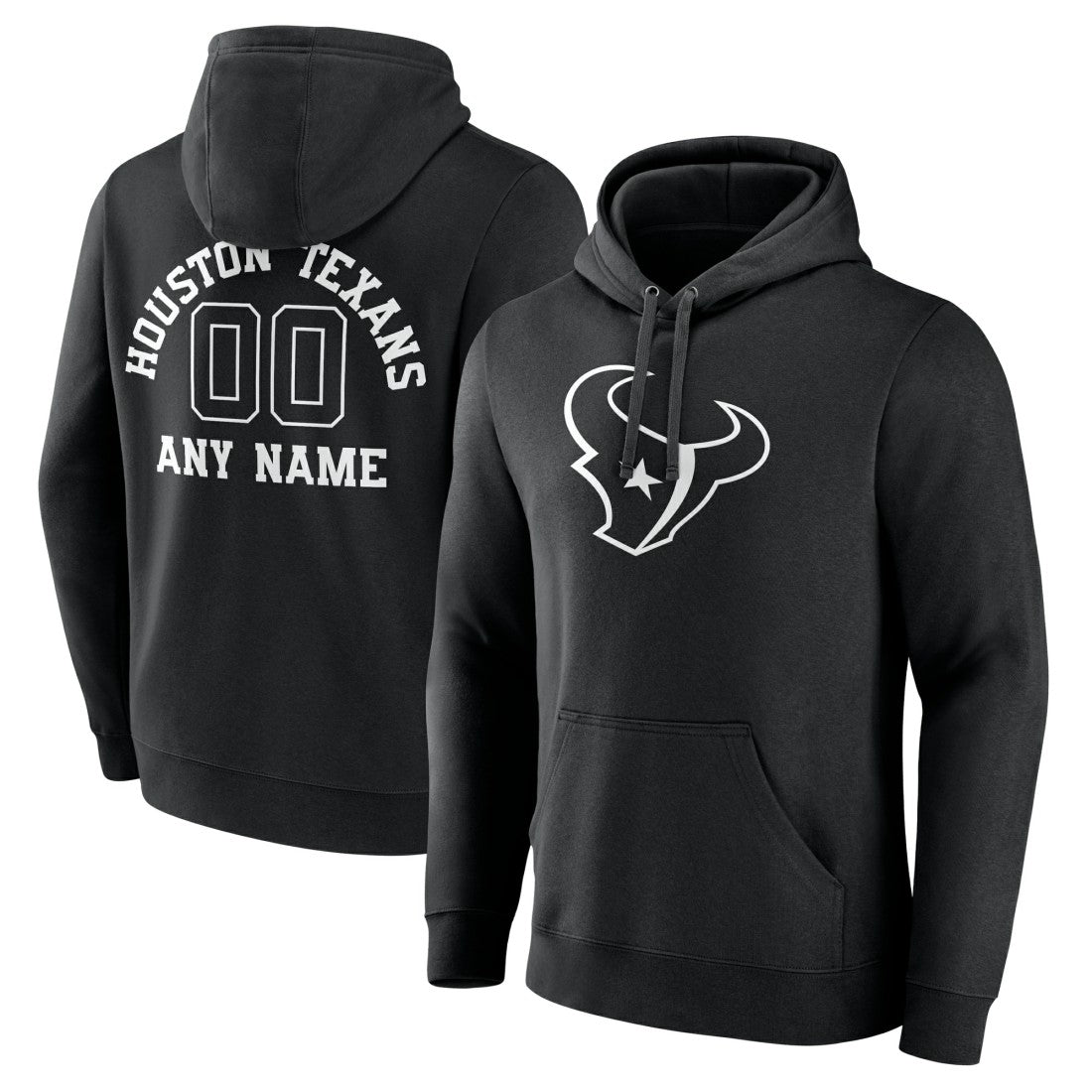 Houston Texans Personalized Name & Number Pullover Hoodie - Black - NFL
