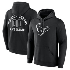 Houston Texans Personalized Name & Number Pullover Hoodie - Black - NFL