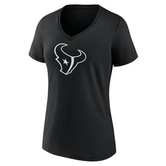 Houston Texans Women's Personalized Name & Number Monochrome V-Neck T-Shirt - Black - NFL