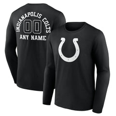 Indianapolis Colts Personalized Name & Number Monochrome Long Sleeve T-Shirt - Black - NFL