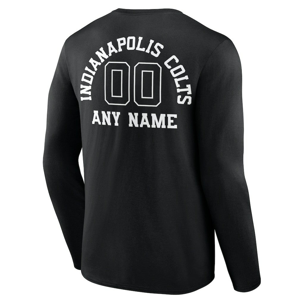 Indianapolis Colts Personalized Name & Number Monochrome Long Sleeve T-Shirt - Black - NFL