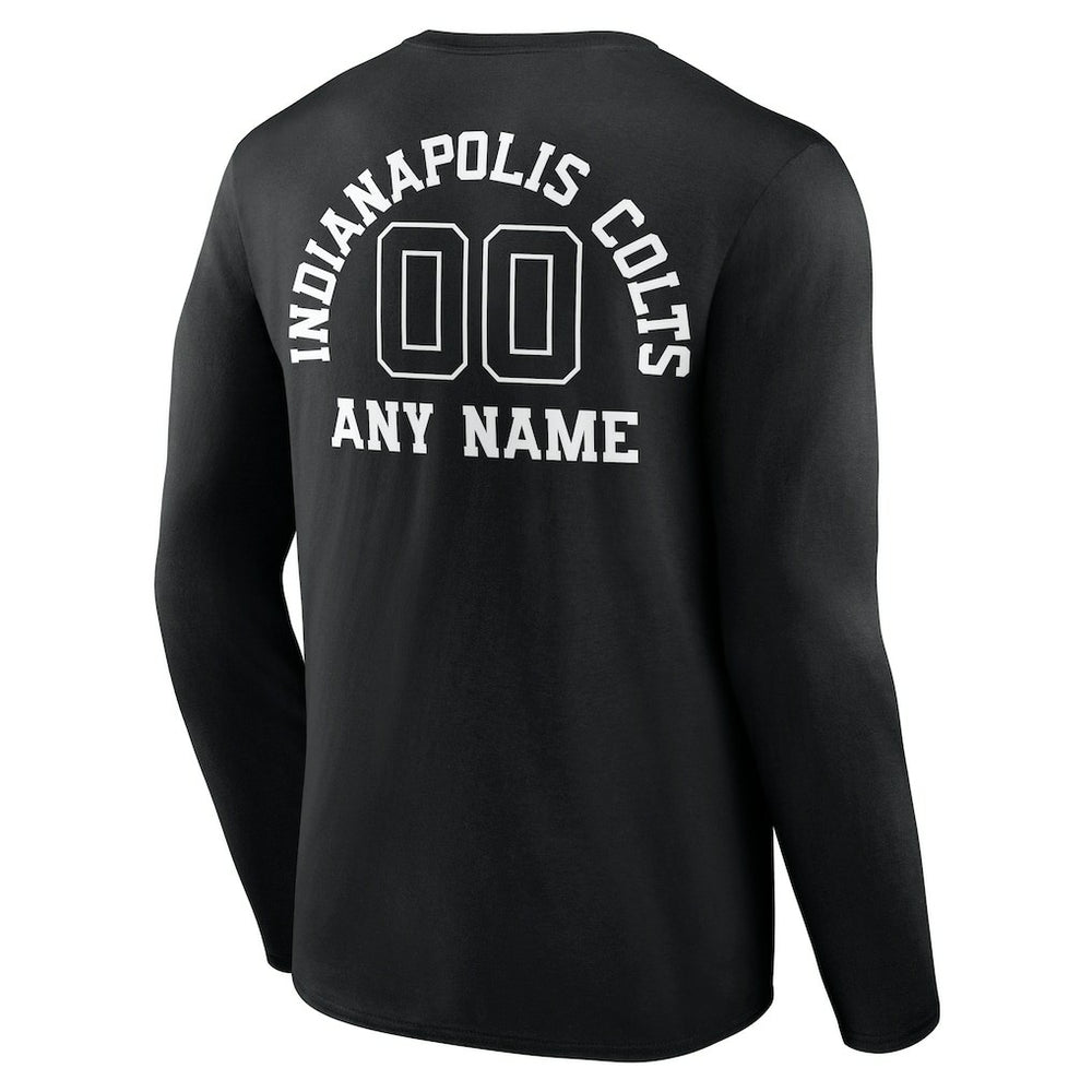 Indianapolis Colts Personalized Name & Number Monochrome Long Sleeve T-Shirt - Black - NFL