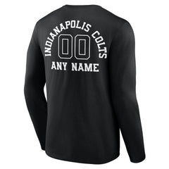 Indianapolis Colts Personalized Name & Number Monochrome Long Sleeve T-Shirt - Black - NFL