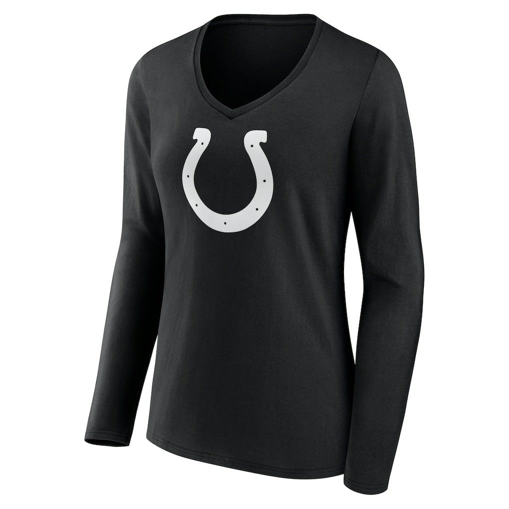 Indianapolis Colts Women's Personalized Name & Number Monochrome Long Sleeve V-Neck T-Shirt - Black - NFL