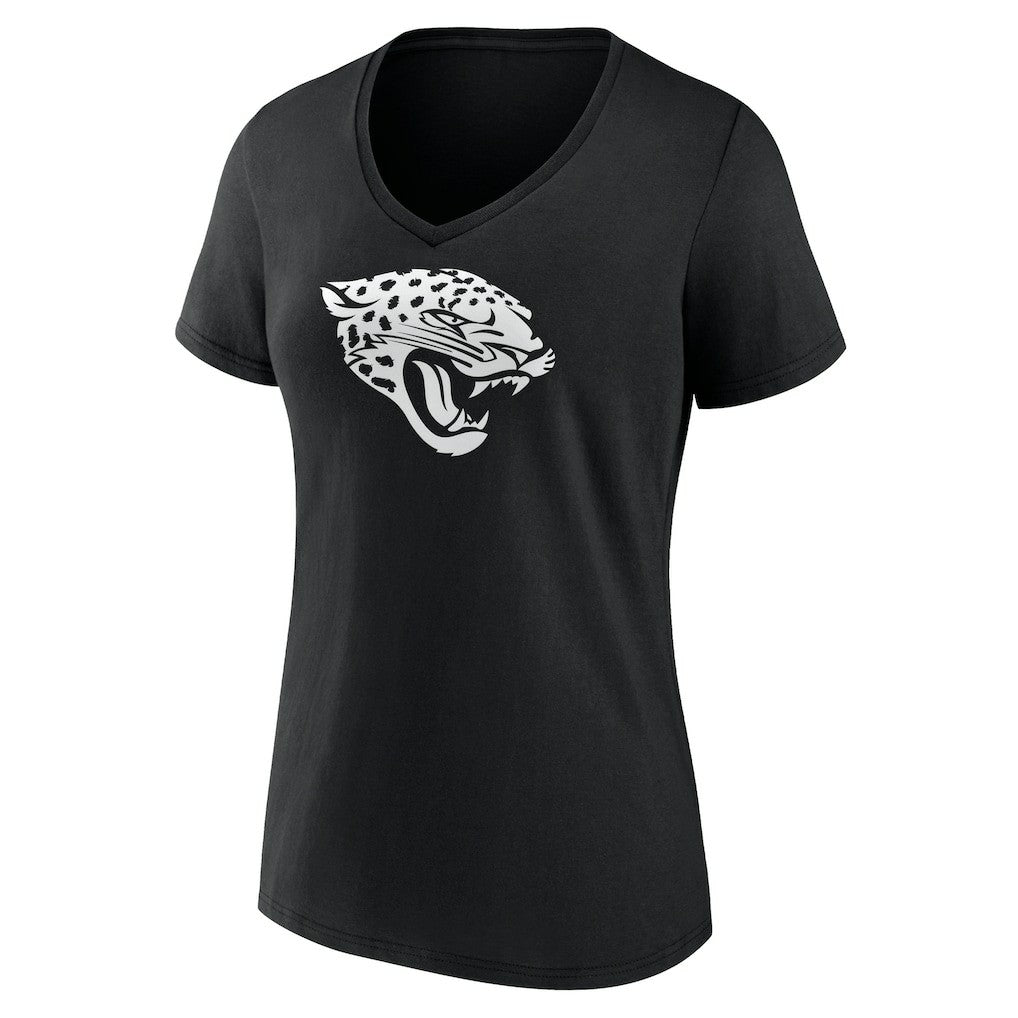 Jacksonville Jaguars Women's Personalized Name & Number Monochrome V-Neck T-Shirt - Black - NFL