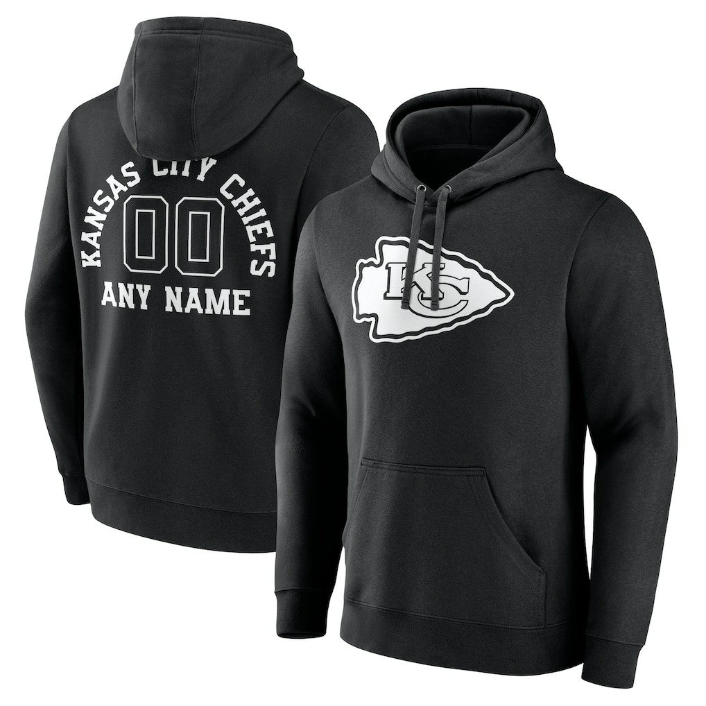 Kansas City Chiefs Personalized Name & Number Pullover Hoodie - Black - NFL