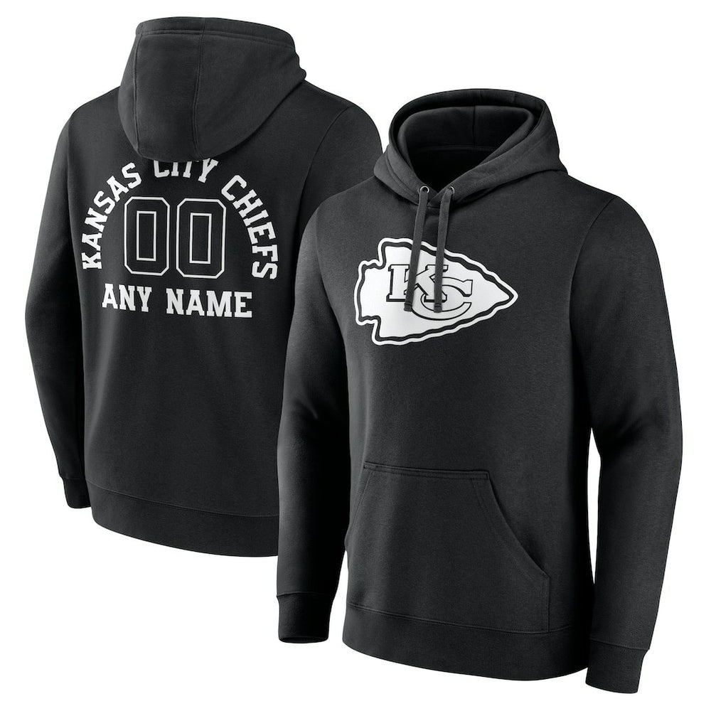 Kansas City Chiefs Personalized Name & Number Pullover Hoodie - Black - NFL