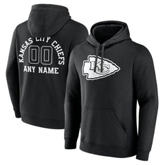 Kansas City Chiefs Personalized Name & Number Pullover Hoodie - Black - NFL