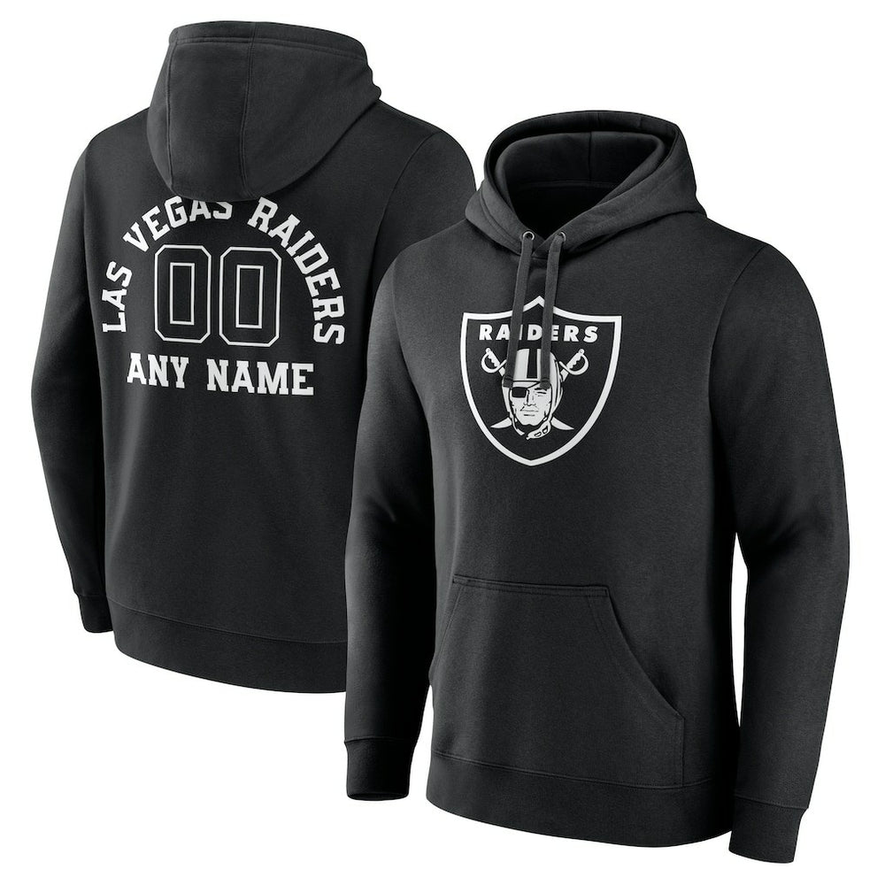 Las Vegas Raiders Personalized Name & Number Pullover Hoodie - Black - NFL