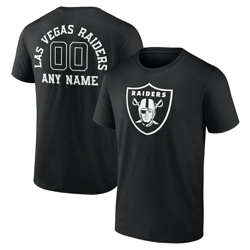 Las Vegas Raiders Personalized Name & Number Monochrome T-Shirt - Black - NFL