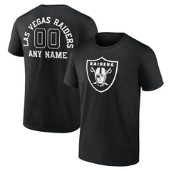 Las Vegas Raiders Personalized Name & Number Monochrome T-Shirt - Black - NFL