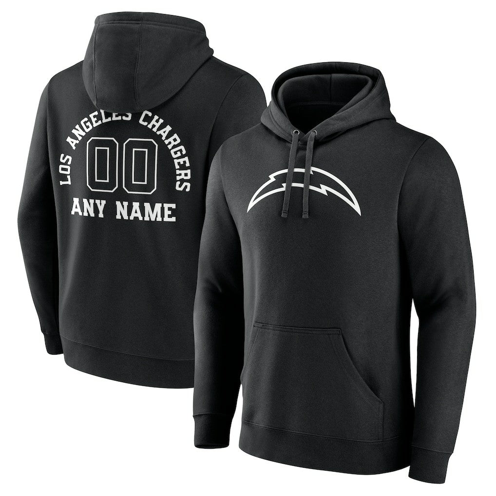 Los Angeles Chargers Personalized Name & Number Pullover Hoodie - Black - NFL