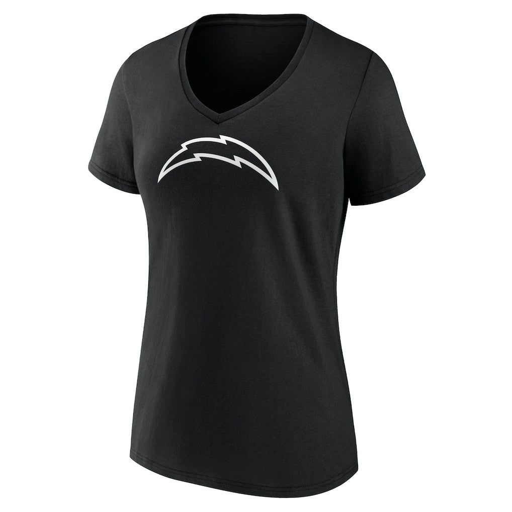 Los Angeles Chargers Women's Personalized Name & Number Monochrome V-Neck T-Shirt - Black - NFL