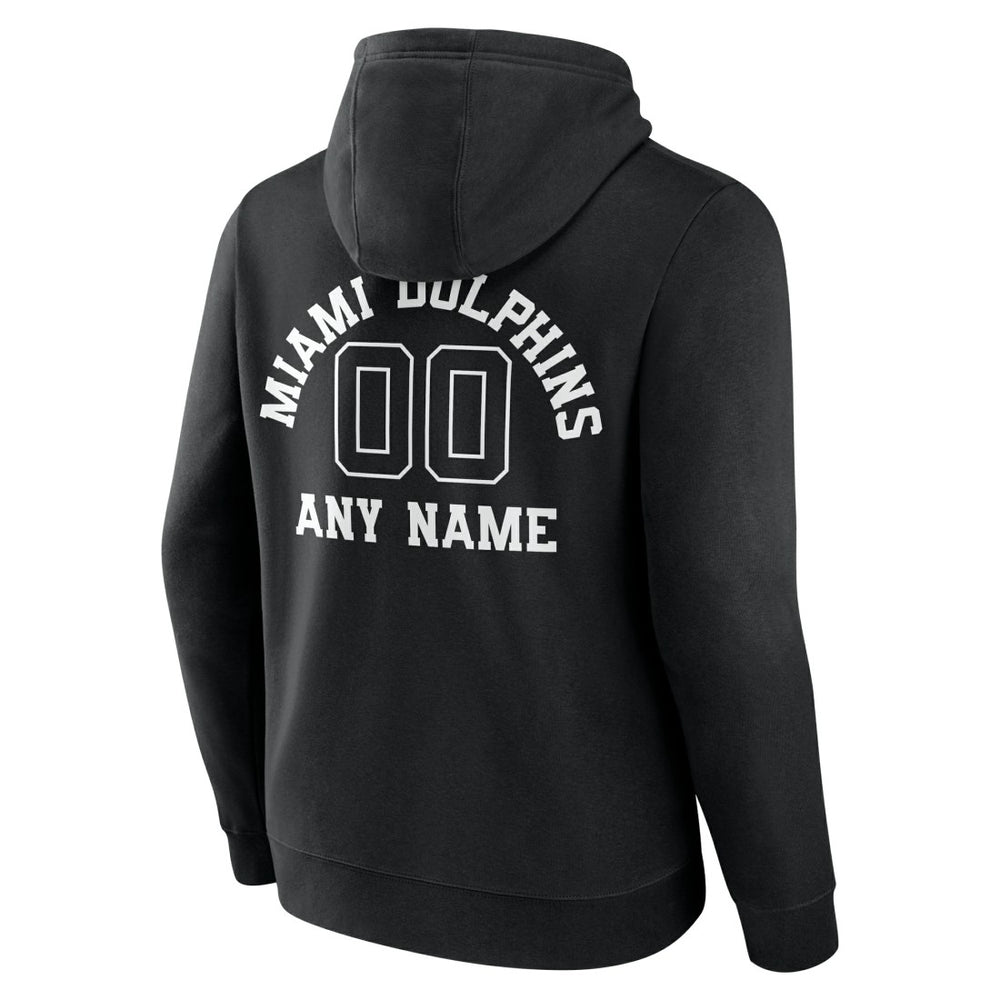Miami Dolphins Personalized Name & Number Pullover Hoodie - Black - NFL