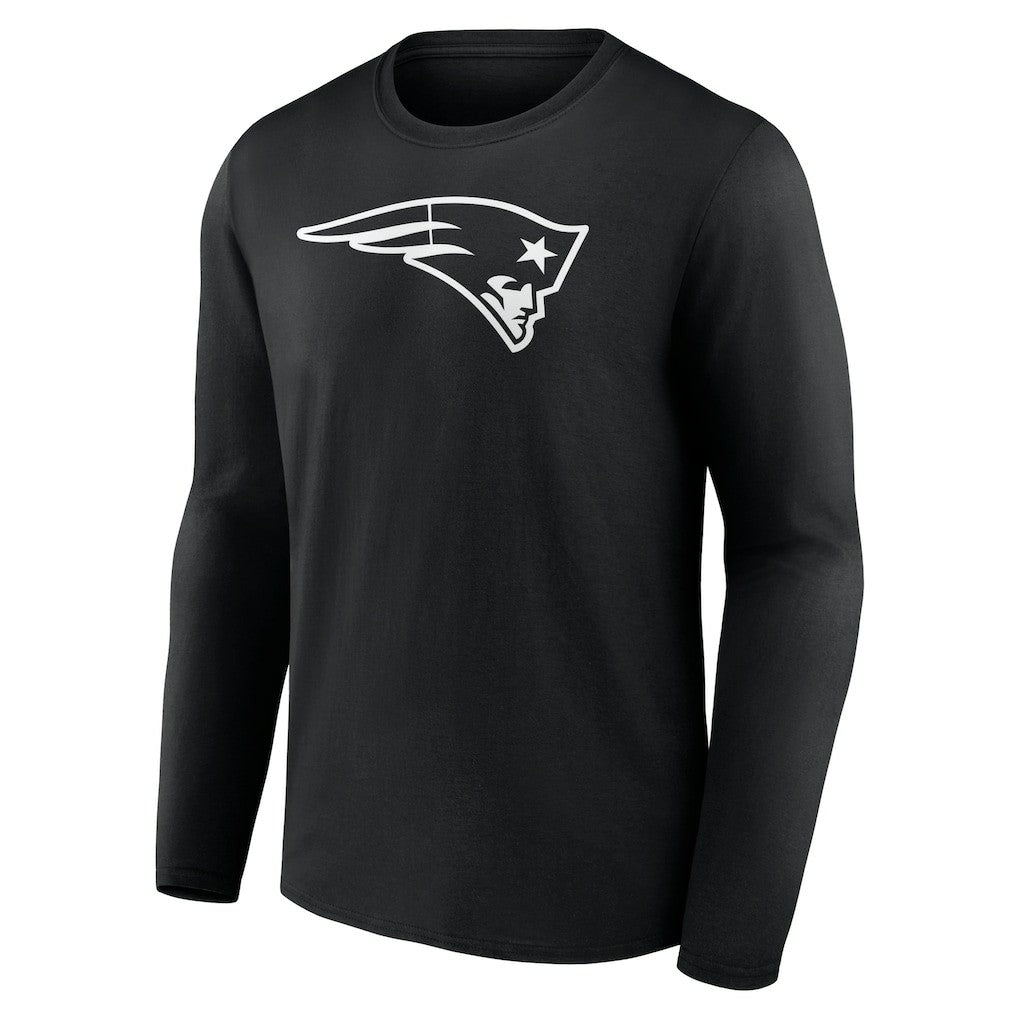 New England Patriots Personalized Name & Number Monochrome Long Sleeve T-Shirt - Black - NFL