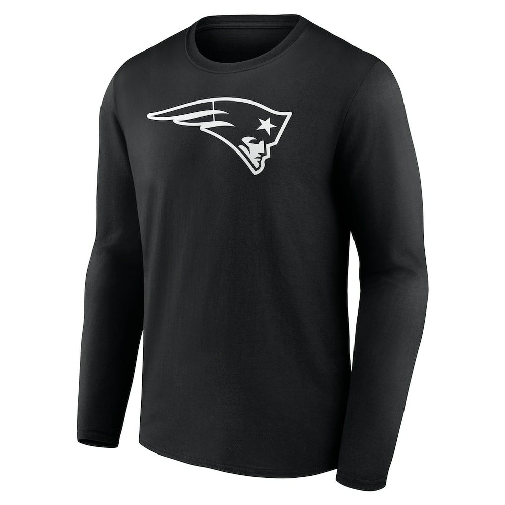 New England Patriots Personalized Name & Number Monochrome Long Sleeve T-Shirt - Black - NFL