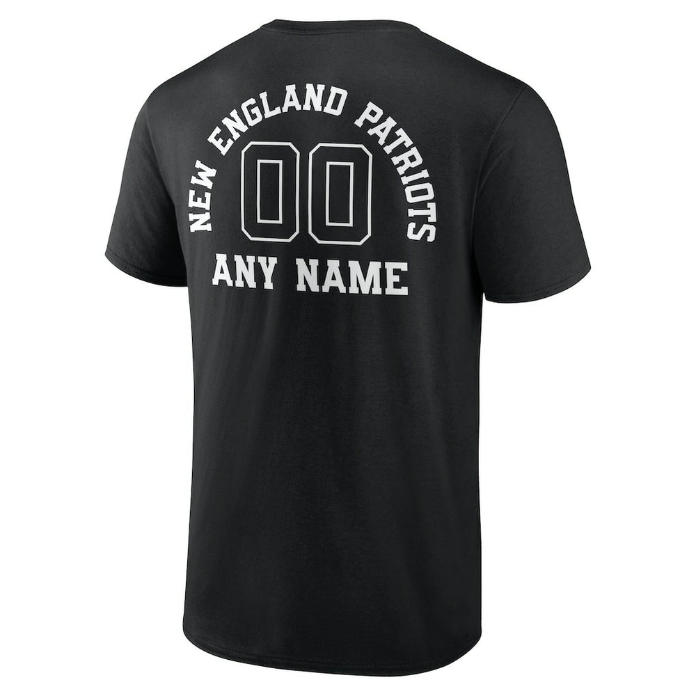 New England Patriots Personalized Name & Number Monochrome T-Shirt - Black - NFL