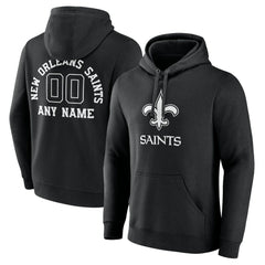New Orleans Saints Personalized Name & Number Pullover Hoodie - Black - NFL