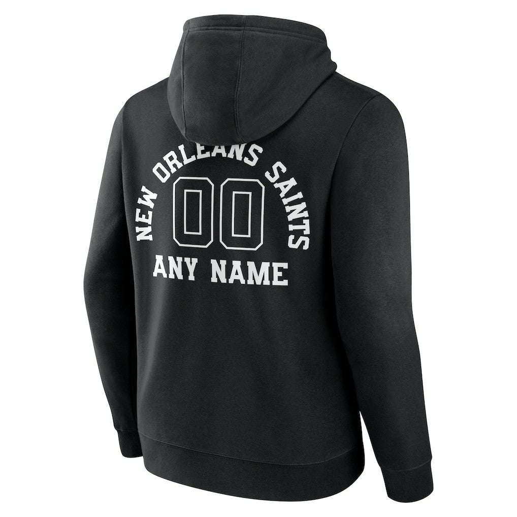New Orleans Saints Personalized Name & Number Pullover Hoodie - Black - NFL