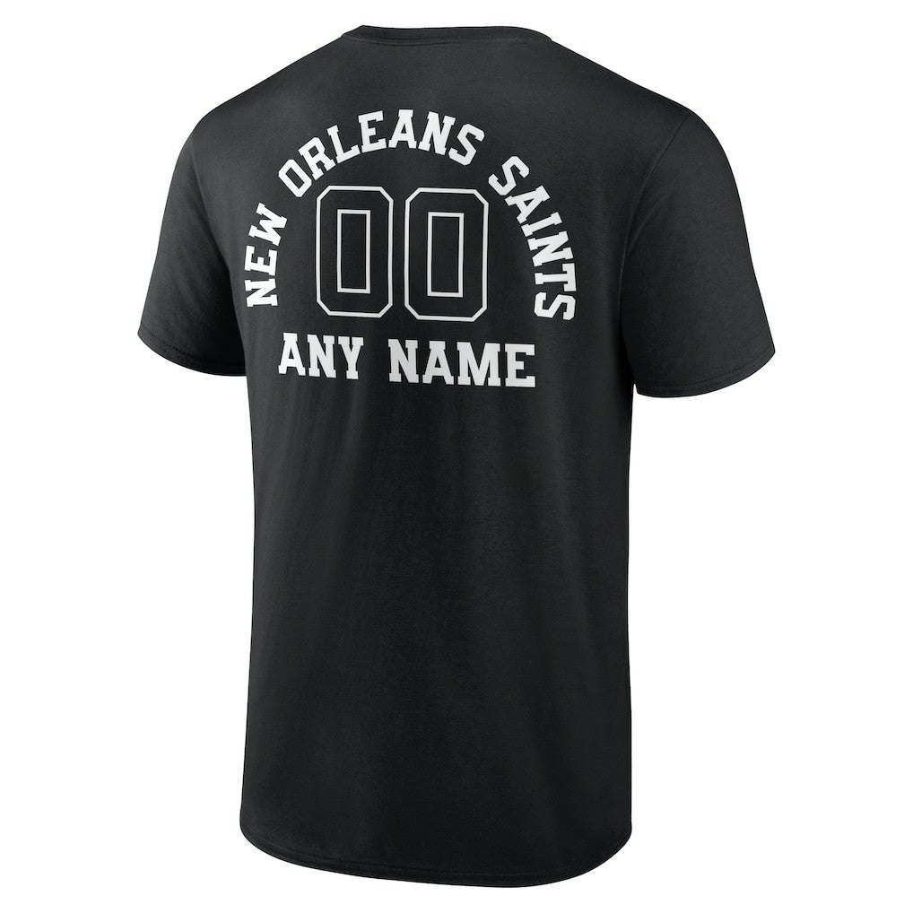 New Orleans Saints Personalized Name & Number Monochrome T-Shirt - Black - NFL