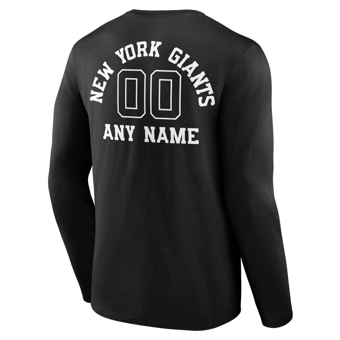 New York Giants Personalized Name & Number Monochrome Long Sleeve T-Shirt - Black - NFL