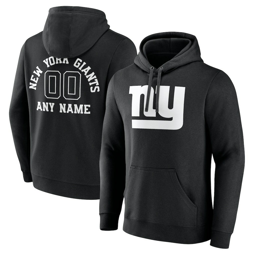 New York Giants Personalized Name & Number Pullover Hoodie - Black - NFL