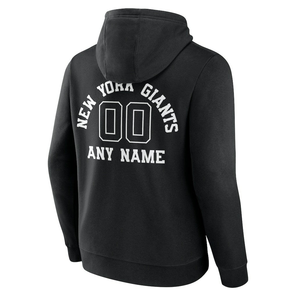 New York Giants Personalized Name & Number Pullover Hoodie - Black - NFL