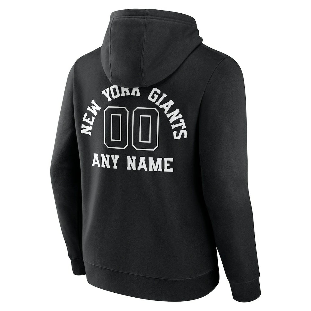 New York Giants Personalized Name & Number Pullover Hoodie - Black - NFL