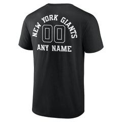 New York Giants Personalized Name & Number Monochrome T-Shirt - Black - NFL