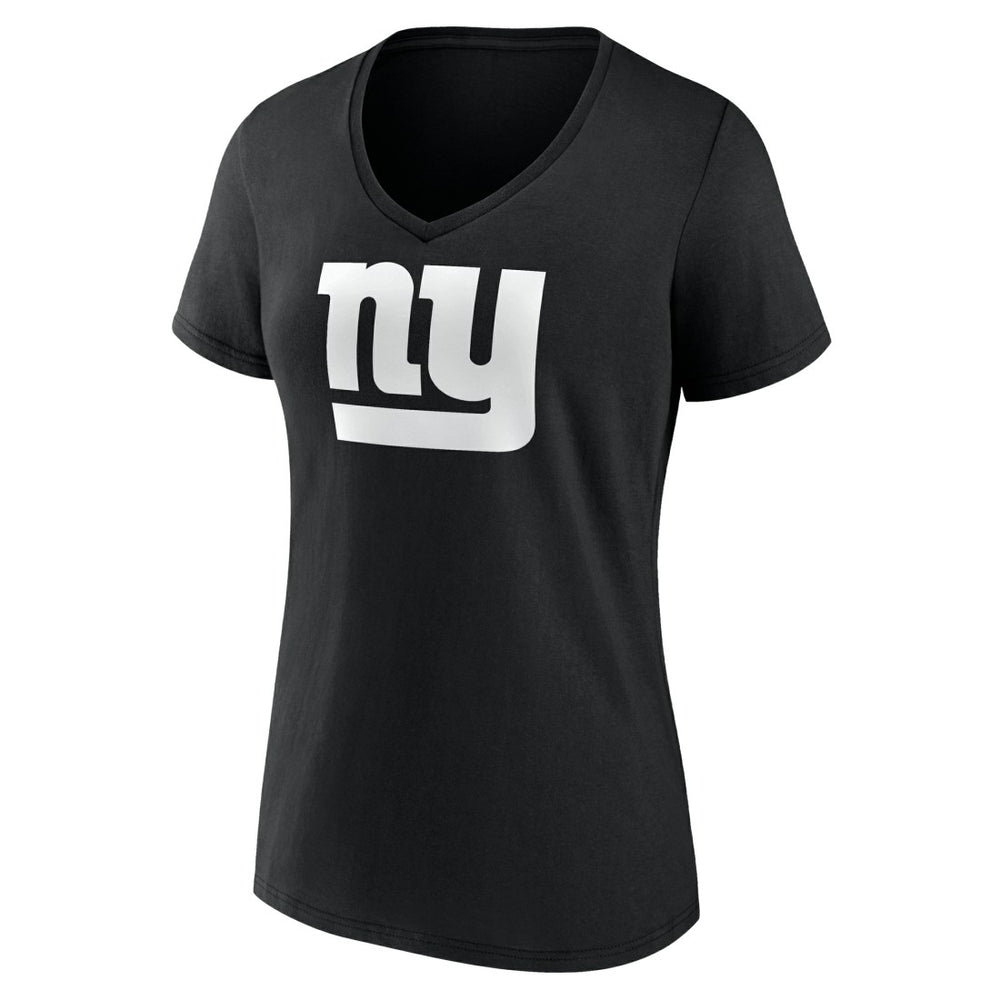 New York Giants Women's Personalized Name & Number Monochrome V-Neck T-Shirt - Black - NFL