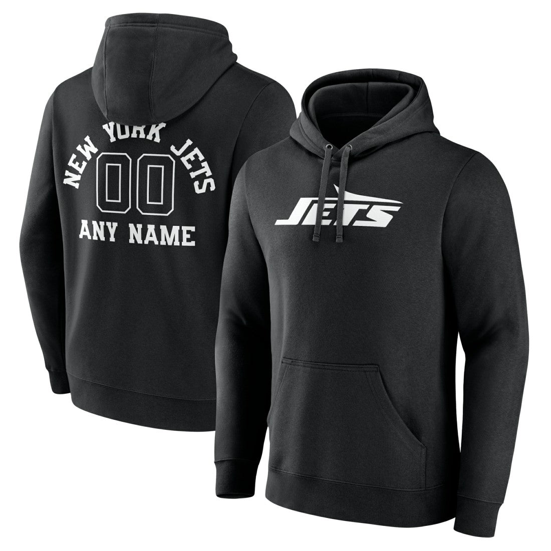 New York Jets Personalized Name & Number Pullover Hoodie - Black - NFL
