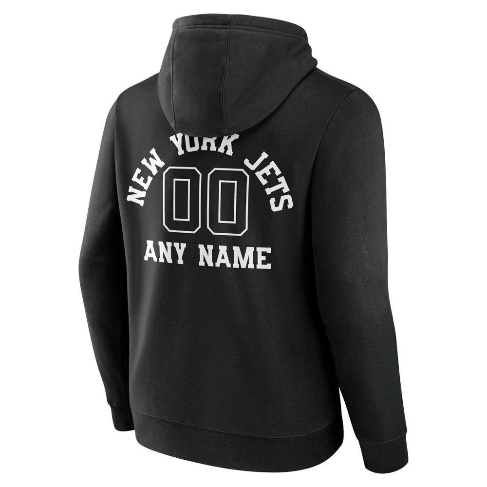New York Jets Personalized Name & Number Pullover Hoodie - Black - NFL