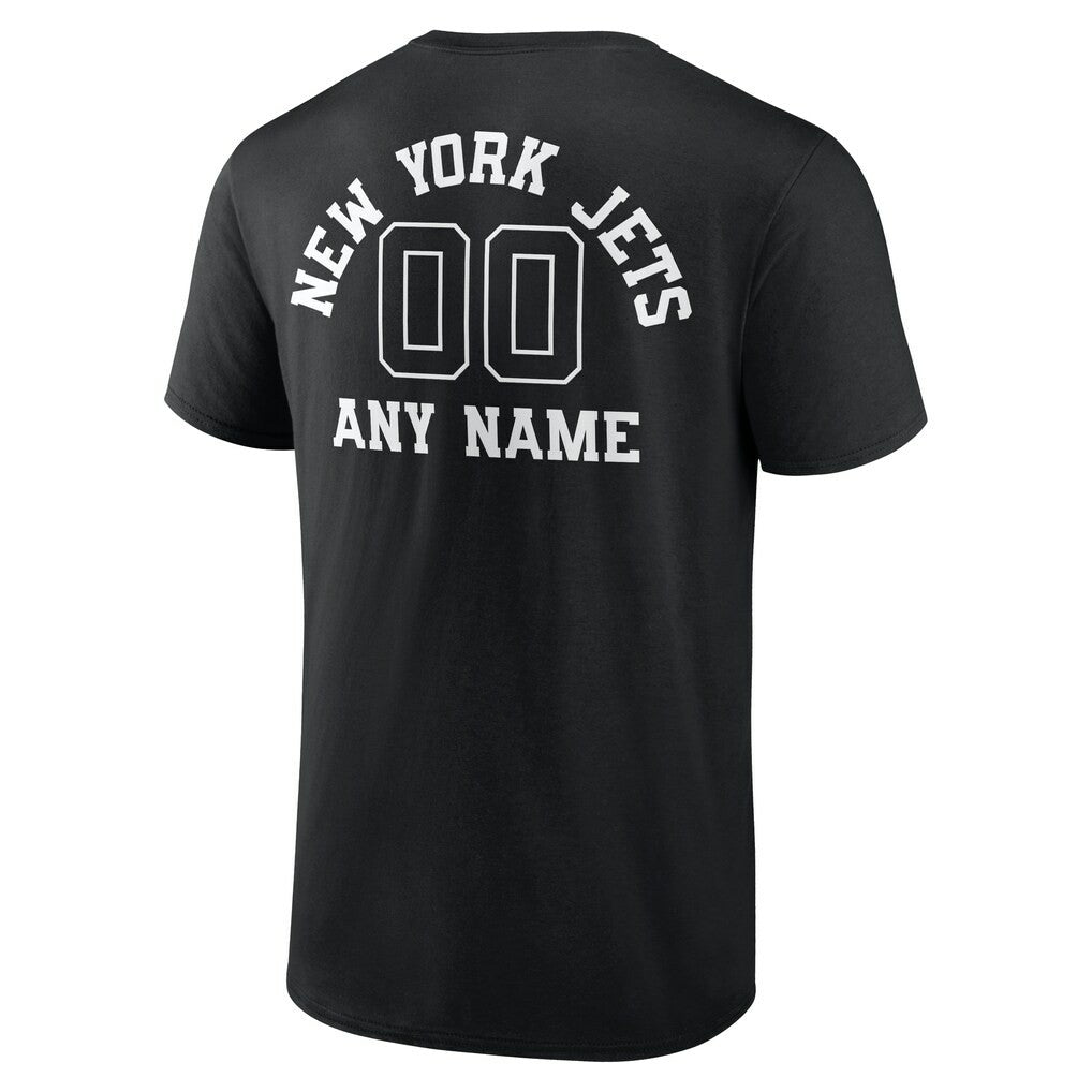 New York Jets Personalized Name & Number Monochrome T-Shirt - Black - NFL