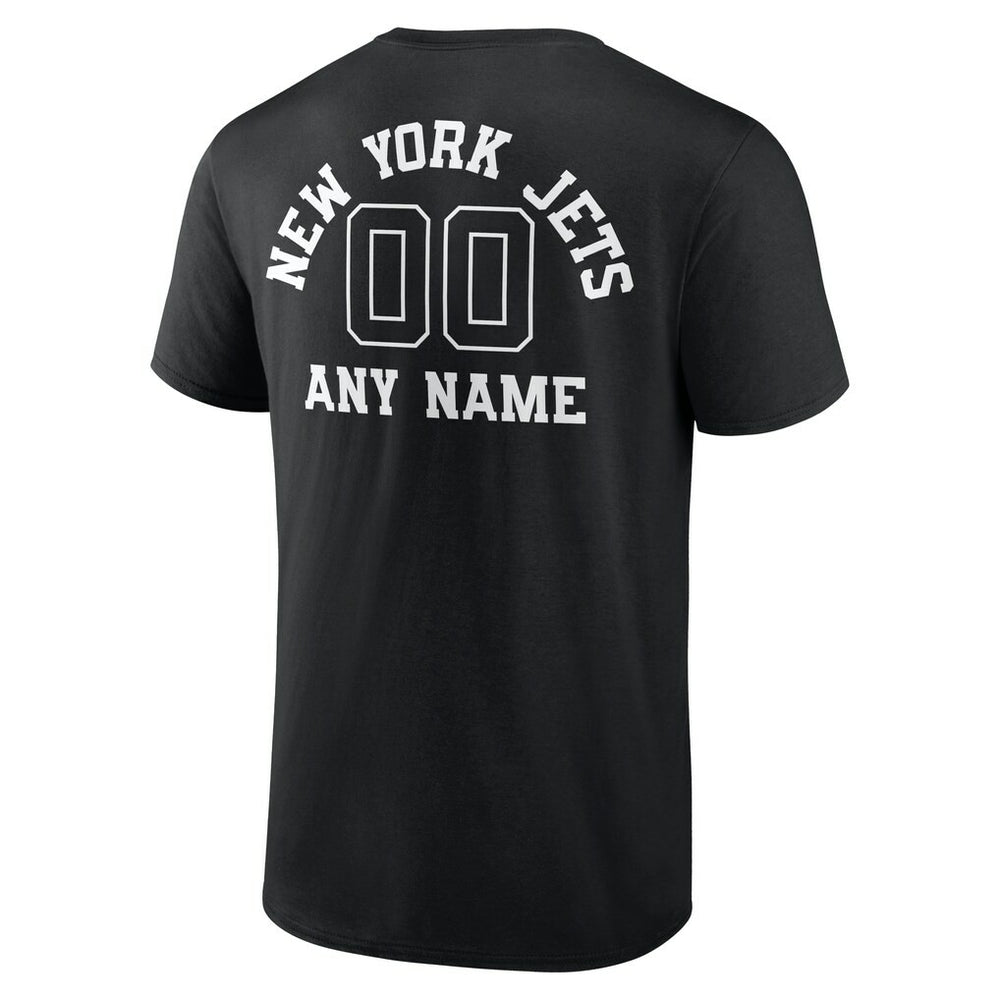 New York Jets Personalized Name & Number Monochrome T-Shirt - Black - NFL