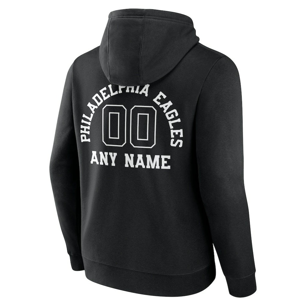 Philadelphia Eagles Personalized Name & Number Pullover Hoodie - Black - NFL