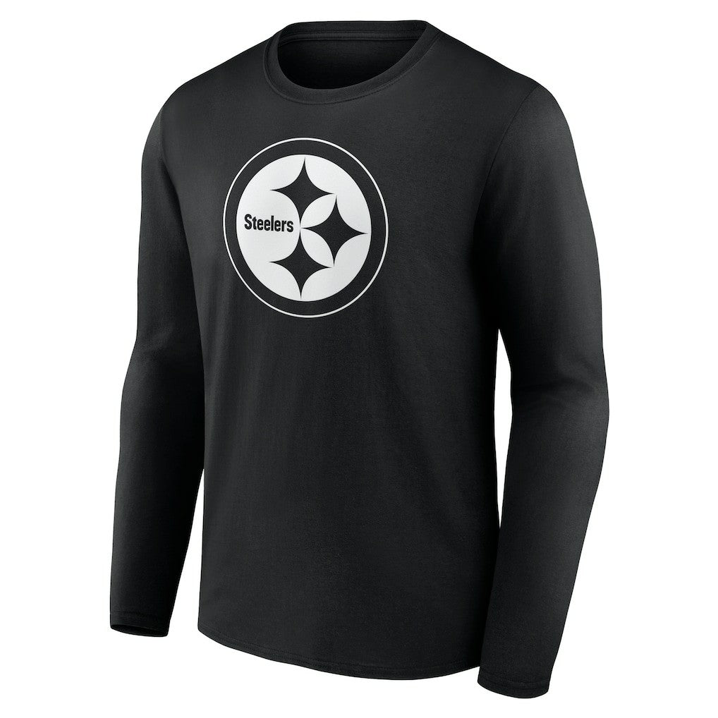 Pittsburgh Steelers Personalized Name & Number Monochrome Long Sleeve T-Shirt - Black - NFL