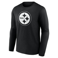 Pittsburgh Steelers Personalized Name & Number Monochrome Long Sleeve T-Shirt - Black - NFL