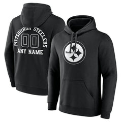 Pittsburgh Steelers Personalized Name & Number Pullover Hoodie - Black - NFL
