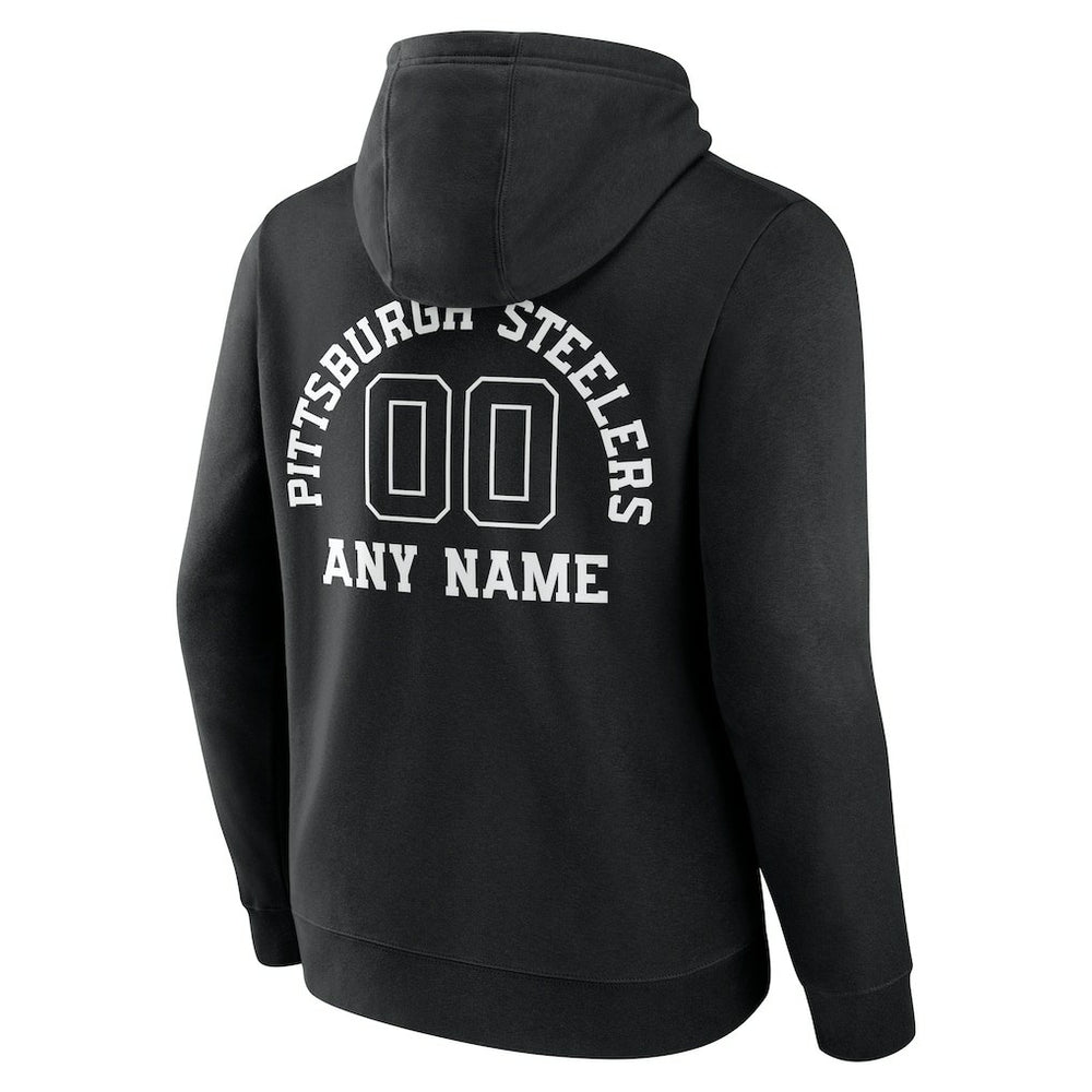 Pittsburgh Steelers Personalized Name & Number Pullover Hoodie - Black - NFL