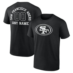 San Francisco 49ers Personalized Name & Number Monochrome T-Shirt - Black - NFL