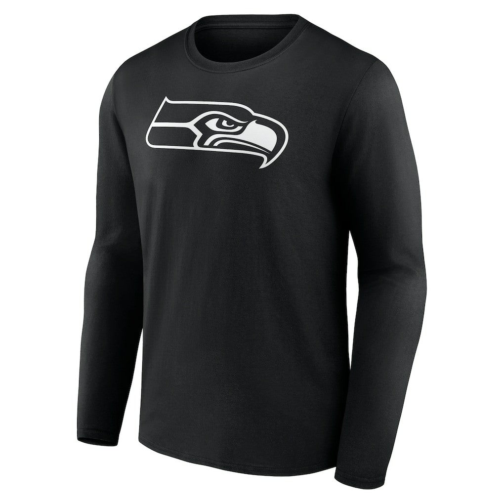 Seattle Seahawks Personalized Name & Number Monochrome Long Sleeve T-Shirt - Black - NFL