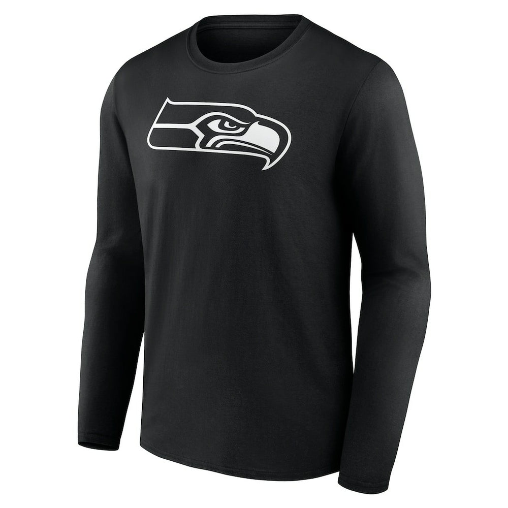 Seattle Seahawks Personalized Name & Number Monochrome Long Sleeve T-Shirt - Black - NFL